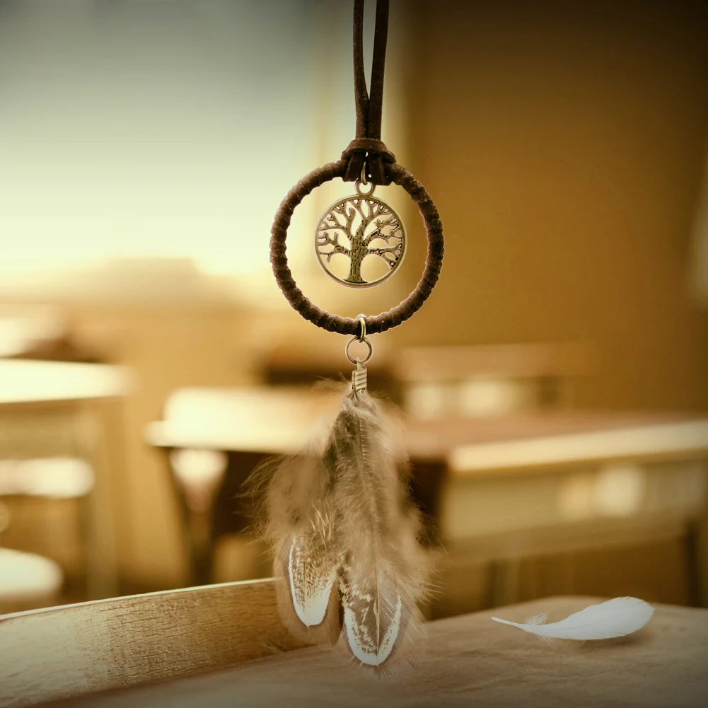 

3Pcs Vintage Mini Dreamcatcher Keyring Handmade Dream Catcher Net with Feather Bead Car Wall Hanging Decoration