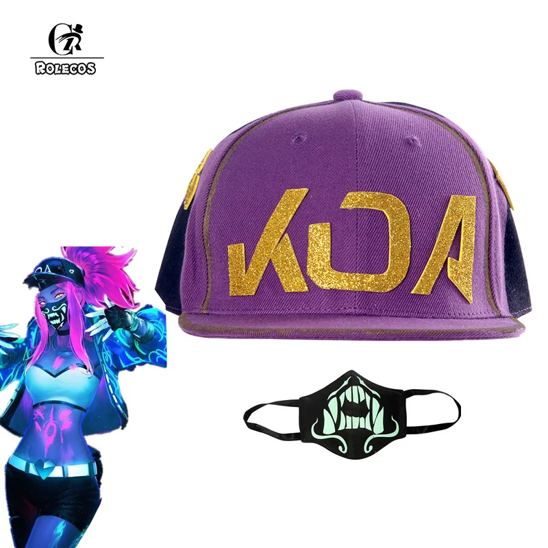 

ROLECOS Game LOL KDA Akali Cosplay Hat Mask LOL K/DA Akali Cosplay Mask Props for Men Women Cosplay Hat Mask