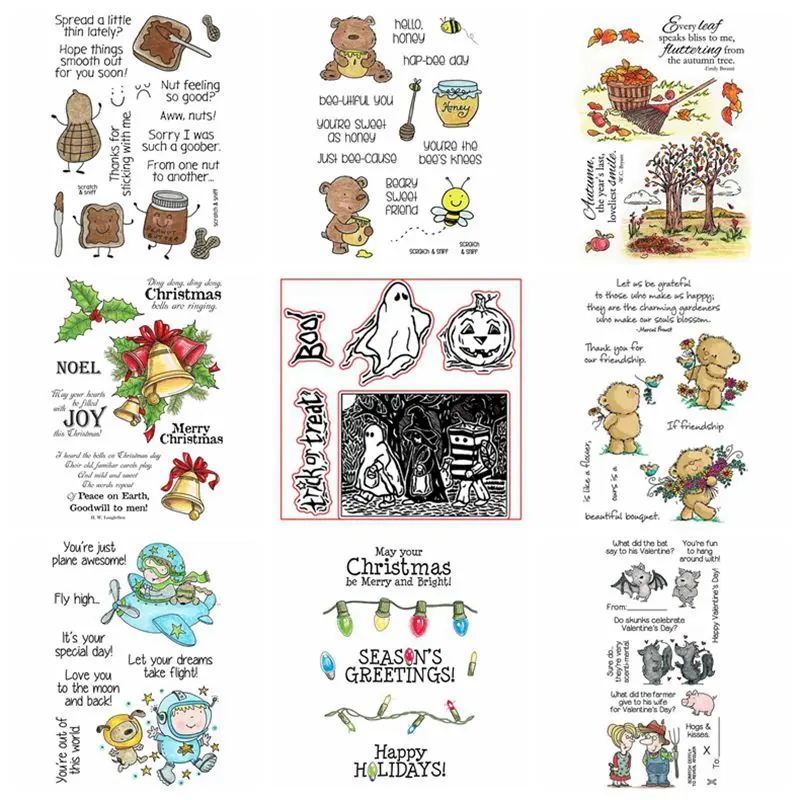 

Mixed Vivid Transparent Clear Silicone Stamp/Seal for DIY Scrapbooking/Photo Album Decorative Card Making Clear Stamps