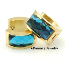 Детские подарки вечерние качественные мужские акриловые кольца золотые полированные серьги 316L ювелирные изделия из нержавеющей стали оптом KE386