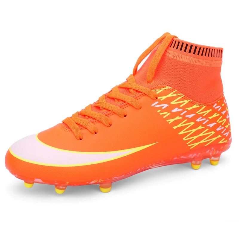 Hombres zapatos de fútbol Sala con calcetines entrenador profesional TF botas de fútbol tobillo Zapatillas Futbol Sala Hombre