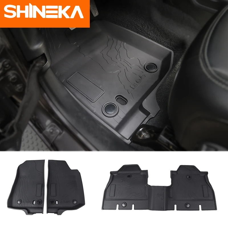 SHINEKA Original Rubber Floor Mats for Jeep Wrangler JL 2018 2022 Rear Floor Mat Pad Liner