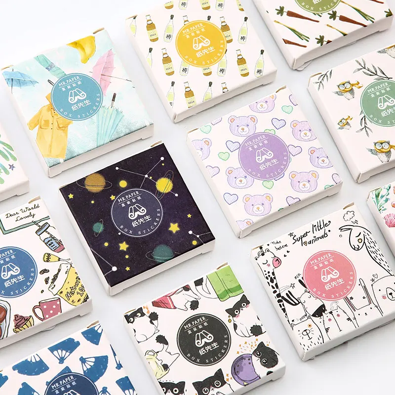 

40 Pcs/pack Cute Colorful Sky Animal Fruit Paper Decorative Stationery Stickers Scrapbooking DIY Diary Album Sticker Label