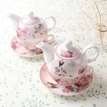 Высококачественный костяной фарфор чайные чашки горшки Европейский стиль послеобеденный чай расписанный цветами чайник Набор чашек свадебный подарок