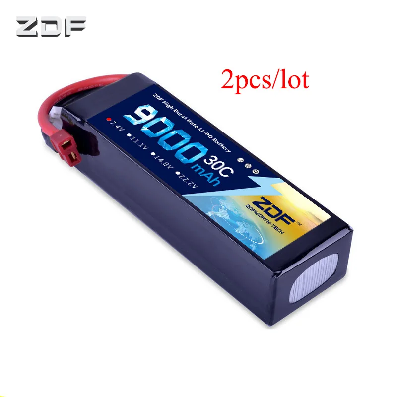 Аккумулятор ZDF 2 шт./лот 7 4 в 9000 мАч 30C max 60C 2S LiPo для радиоуправляемого вертолета