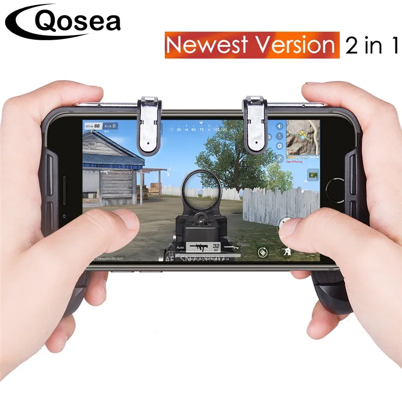 Koop Telescopische Mobiele Joystick Gamepad Grip PUBG Game Handle Controller Houder Regels van Survival Gaming Triggers Voor iPhone Android