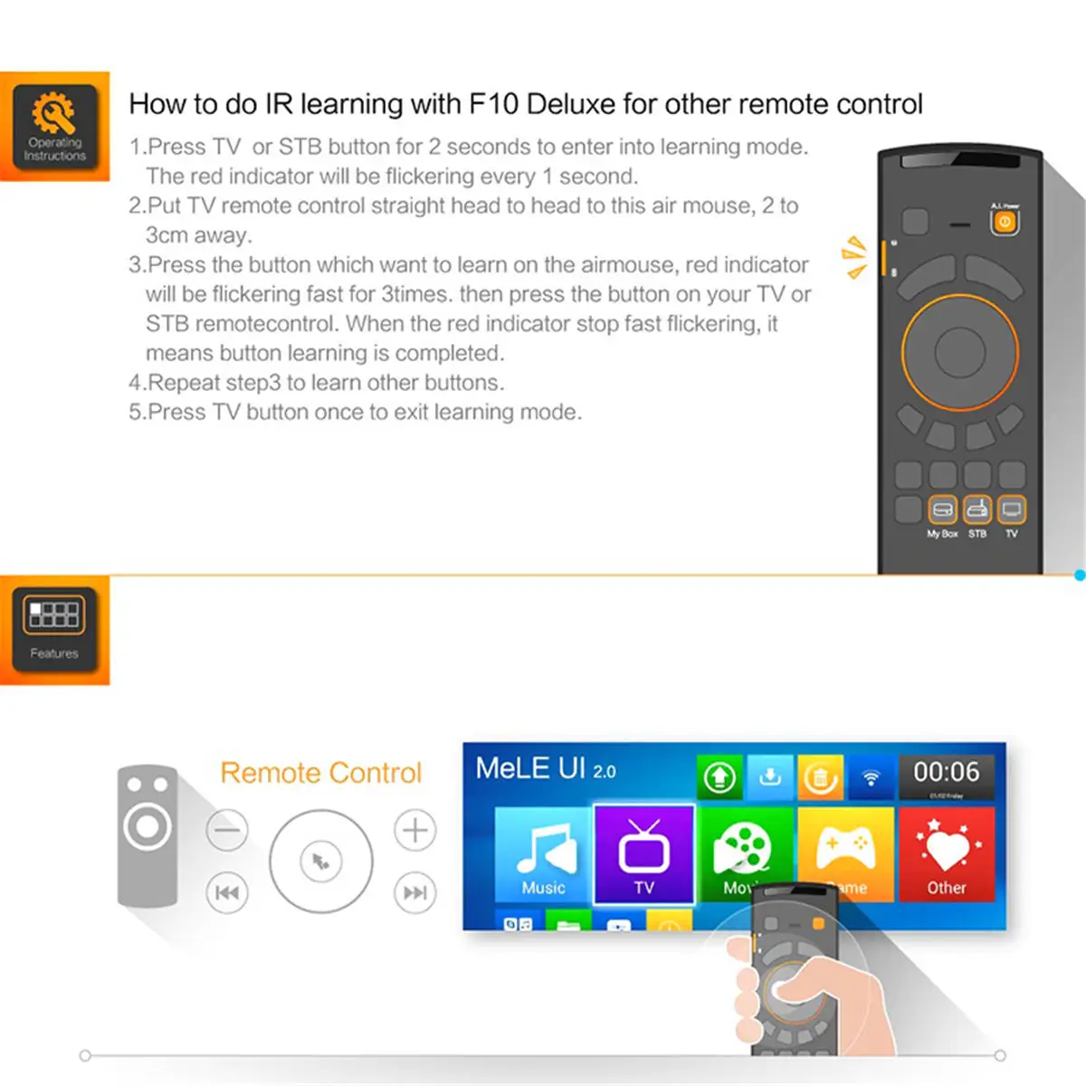 F10 Deluxe беспроводные игровые клавиатуры Fly для Смарт Android Мини ПК ТВ коробка Air mouse пульт дистанционного управления домашние электронные аксессуары