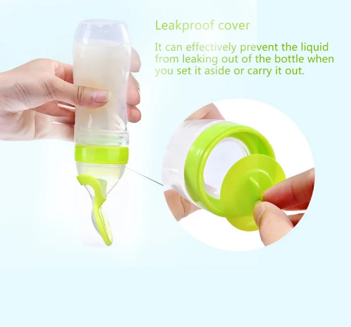 Baby Rice Paste Bottle Vegetable Fruit Feeding Silicone Milk Squeeze Spoon Baby Food Supplement Bottle Rice Paste Spoon