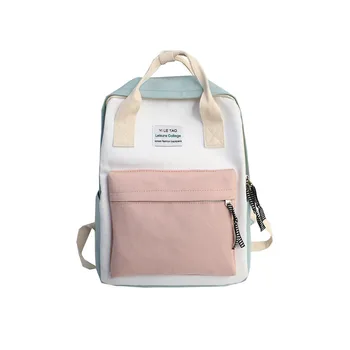 

2019 new Harajuku small fresh canvas color art hand bag female Korean version of the new ins backpack