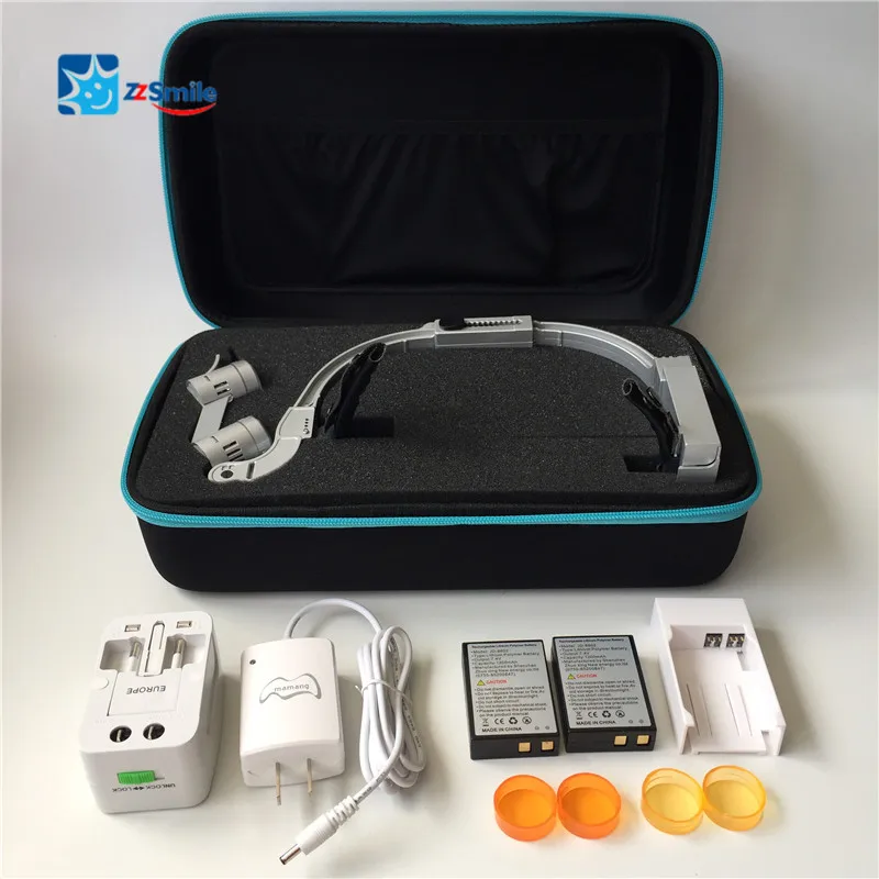  CE Approved Dental Chargeable Surgical Loupes 3.5X to 5.0X / LED Headlight / 1.5X Glasses - 32887062719