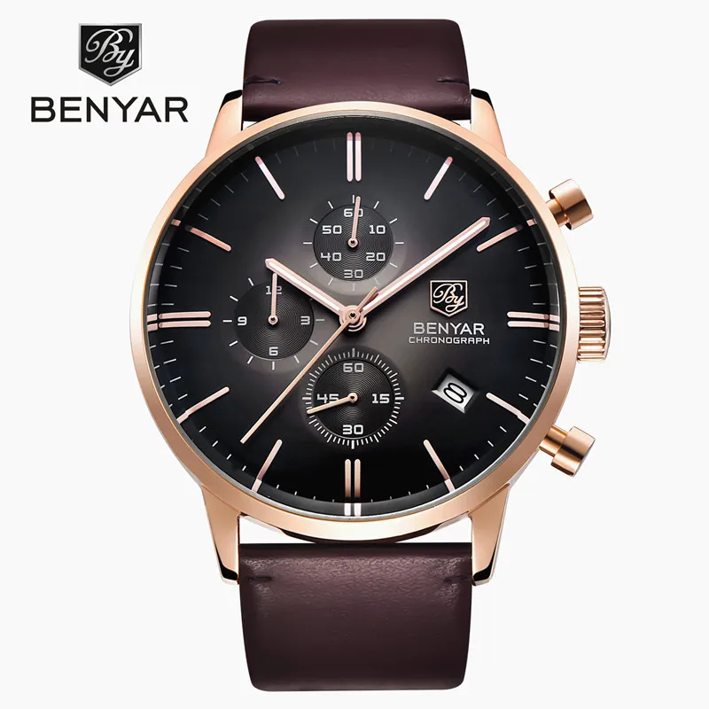 Relogio Masculino Benyar Quartz Watch Men 2017 Top Brand Luxury Leather Mens Watches Fashion Casual Sport Clock Men Wristwatches Relogio Masculino Benyar Quartz Watch Men 2017 Top Brand Luxury Leather Mens Watches Fashion Casual Sport Clock Men Wristwatches