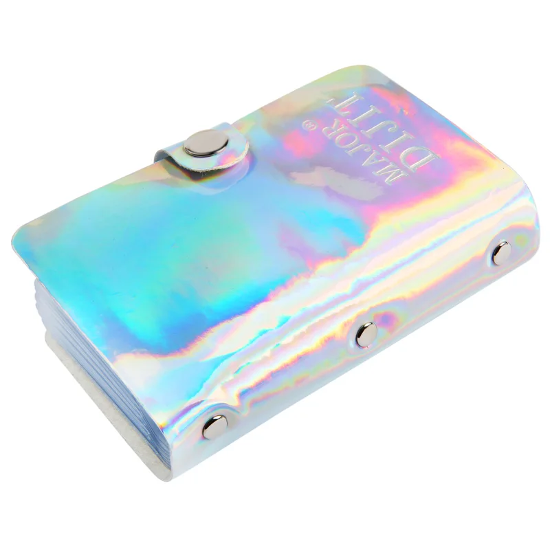 

20 Slots Empty Nail Art Stamping Plates Holder Laser Silver Case 6.5*12.5 Plates Organizer Manicure Templates Bag New Design Hot