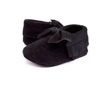 Детская обувь первые ходунки детская обувь для девочек весна осень бант модели кисточка детские повседневная детская обувь 0-18 м - Цвет: black
