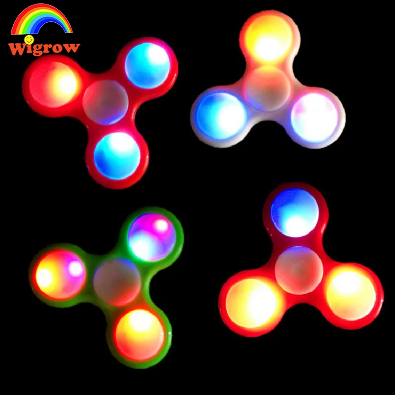 Hand Spinner Led Toy Fidget Spinner LED Glow In the Dark Fingerboard Luminous Fingertips Gyro LED