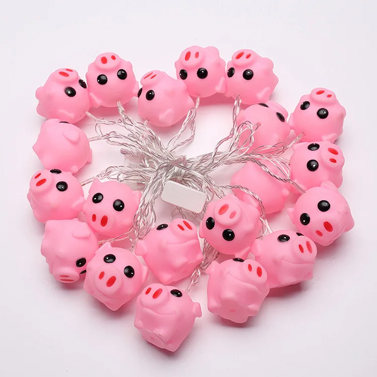 

20Led Fairy Silicone Pig Monster Ghost Battery Operated String Lights 3M LED Decoration For Christmas Garland New Year gerlyanda