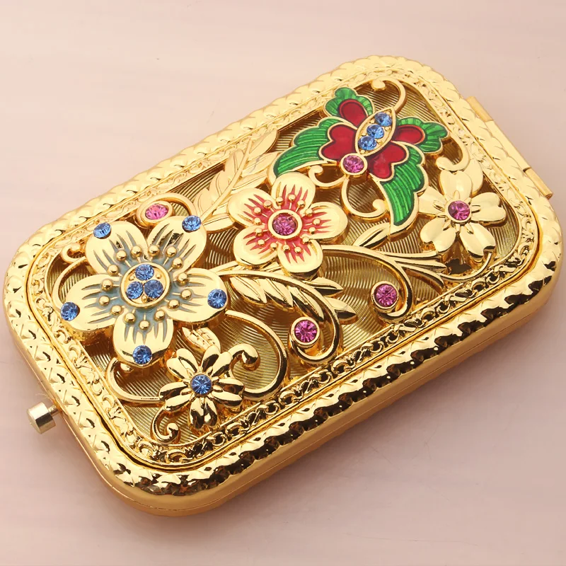 

Russia mini portable double-sided mirror Magnify makeup mirror Small portable folding mirror Retro circle Flip mirror