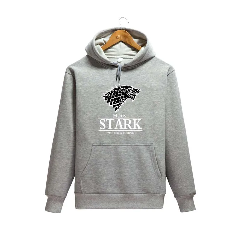 

fashion Raglan Hoodies For Men House Stark The Song of Ice and Fire Winter Is Coming Men's Sportswear Game Of Thrones Sweatshirt