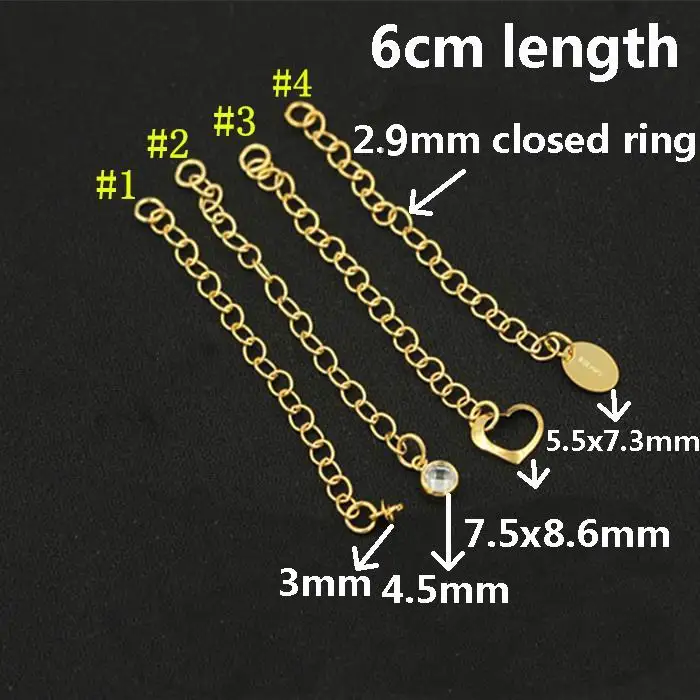 6cm length Gold filled findings Gold filled Extension Chain Tail Chain for Bracelet Necklace