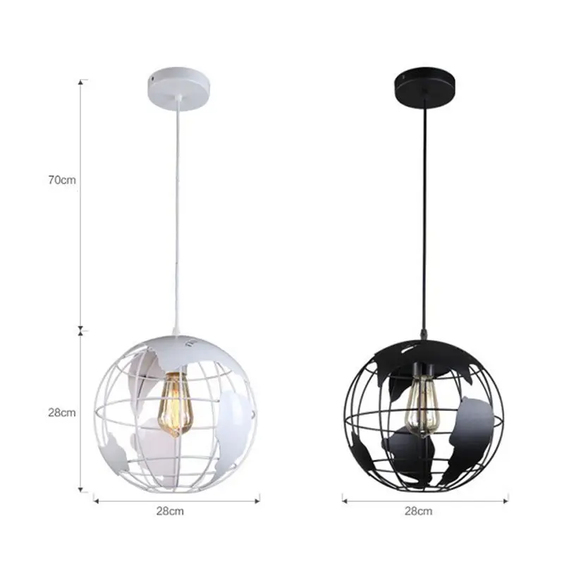 Подвесной светильник в стиле лофт с земным шаром и железом для кухни, подвесной светильник для кухни, украшение для кухни и ресторана