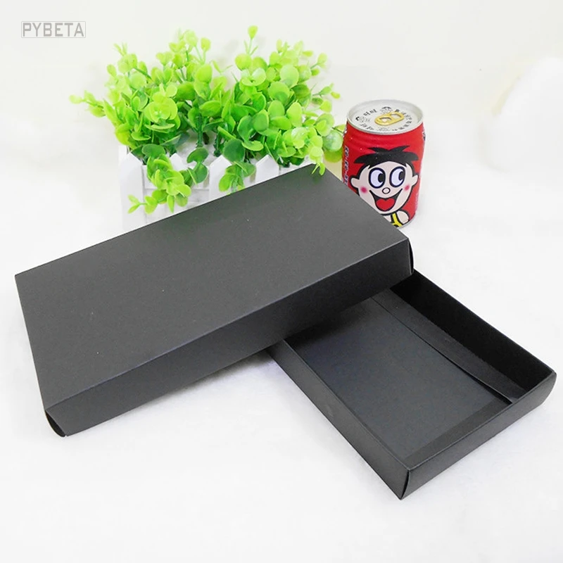 20pcs Retro Kraft Paper Cover Box Blank White Black Wallet Packaging