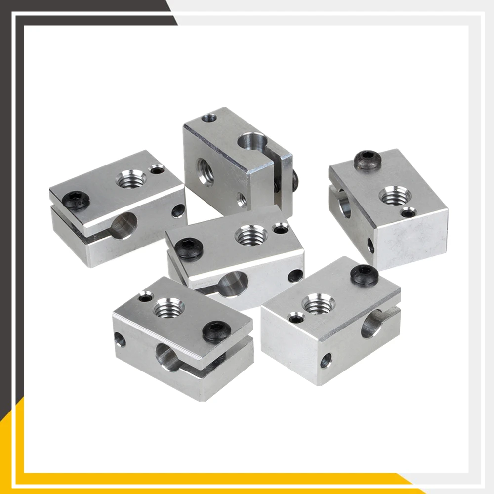 6pcs Lerdge 3D Printer Accessory Aluminium V6 Heat Block For RepRap Extruder For HT-NTC100K HotEnd Heater