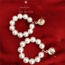 Новые модные ювелирные изделия белые серьги с имитацией жемчуга большие круглые 6 мм жемчужные серьги массивные серьги для женщин