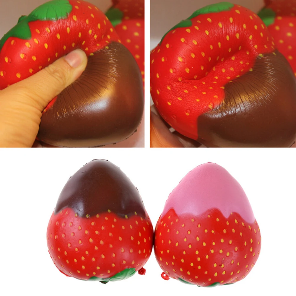 Slow Rising Squishy Toy Strawberry Shape Relieves Stress Toy Decompression Squeeze Toy for Children Adults Anxiety Attention
