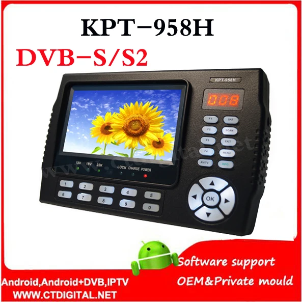 

4.3inch KPT-958H DVB-S2 satellite finder MPEG4 satfinder meter multifunction for PVR cctv camera monitor free sat v8 fin