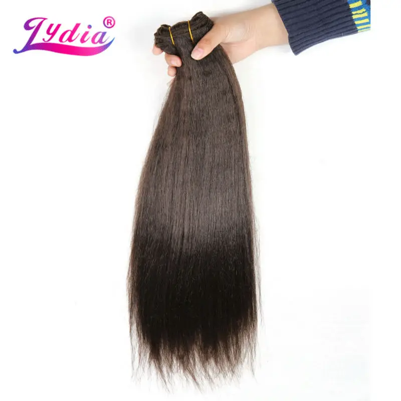 Kinky Em Linha Reta Feixes de Cabelo