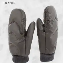 GBCNYIER Duck down gloves unisex full finger thick velvet Solid color male female gloves for autumn winter