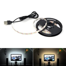Portable DC5V USB LED Strip 3528 50CM 1M 2M 3M 4M 5M TV Background Lighting Flexible String Light Adhesive Tape IP20 waterproof