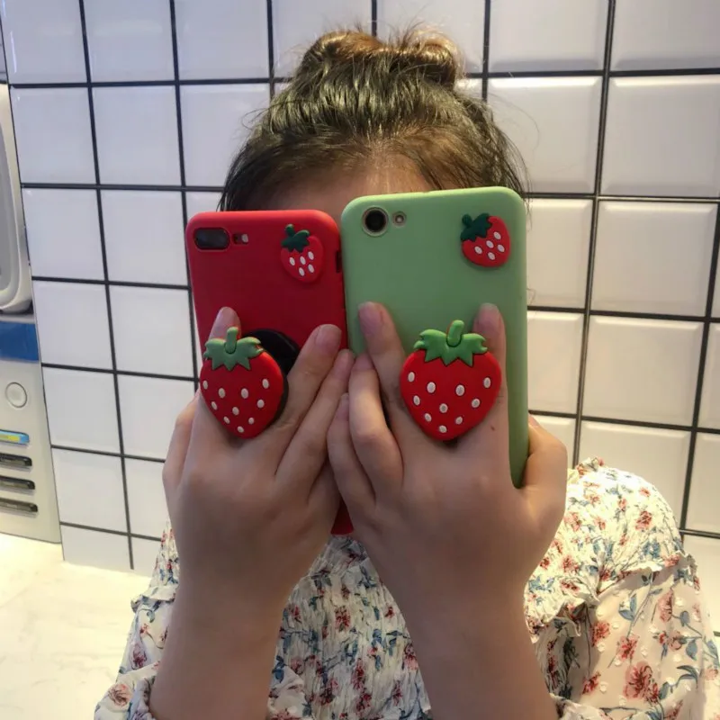Чехол для телефона с подставкой и 3d рисунком клубники Samsung Galaxy A10 A20 A30 A40 A50 60 A70 A90 M10
