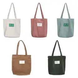 Для женщин Вельветовая Сумочка сумки на плечо большой ёмкость Tote кошелек повседневное хозяйственная сумка