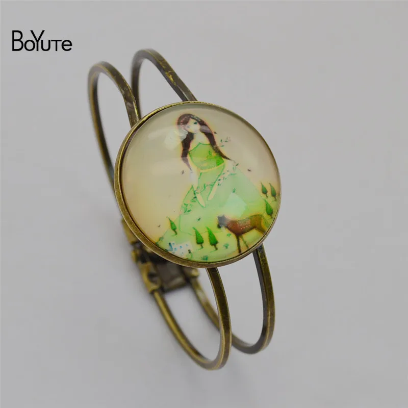 BoYuTe (5 PiecesLot) Round 20MM 25MM 30MM Cabochon Base Blank Bracelet Bangles Tray Bezel Diy Hand Made Jewelry Accessories (17)