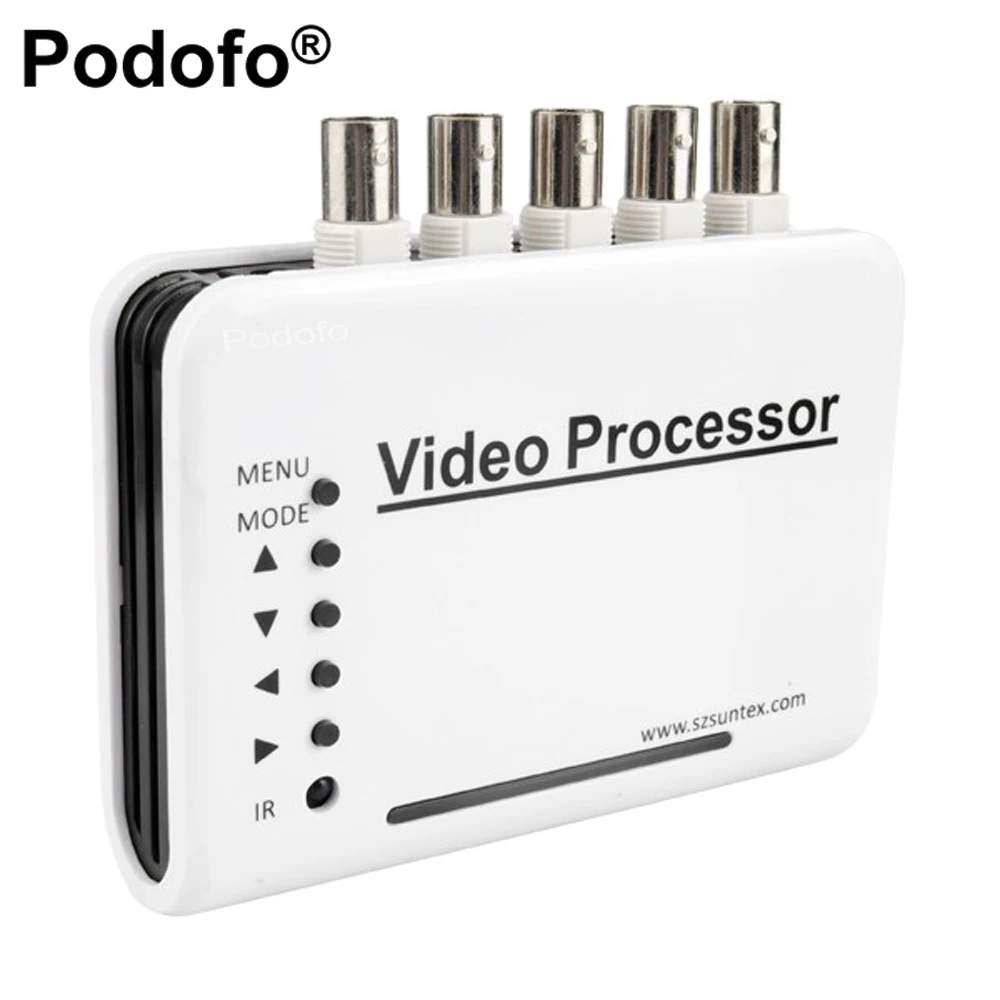 Acheter Podofo 4 CH Canal DVR CCTV Vidéo Quad Splitter Switcher Caméra Processeur Système Switcher Couleur Télécommande + 5 BNC Adaptateur