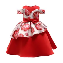 2018 красное платье принцессы для девочек, детские праздничные платья для девочек, свадебное платье, новые рождественские платья, детская