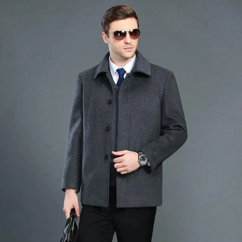 Woolen Overcoat Men's Fashionable And Upscale Style Short Style Winter ...