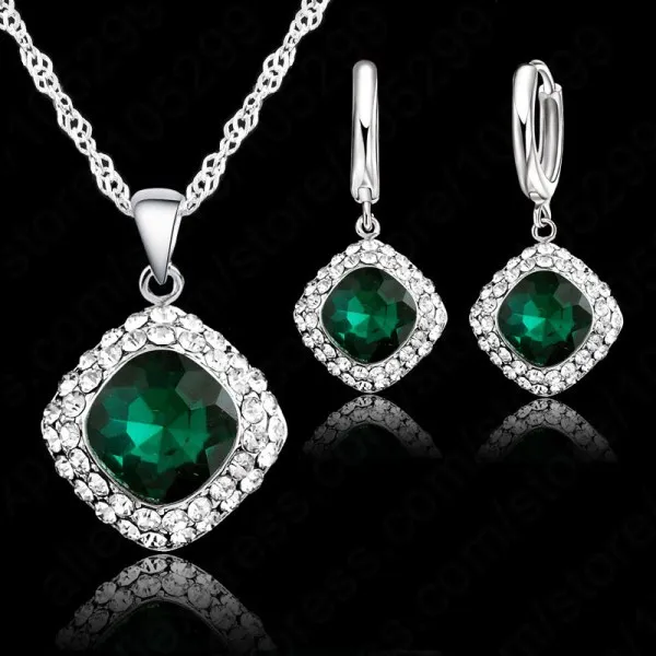 

Hottest Crystal Necklace Jewelry Set ,Colorful Crystal Rhinestone Necklace Earring Jewelry Promotion Price