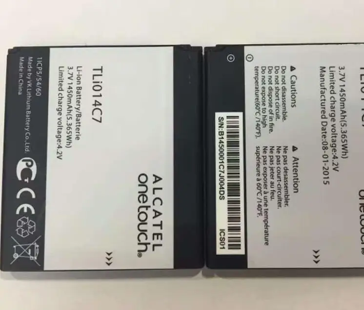FOR ALCATEL ONE TOUCH 1450mAh TLi014C7 battery Rechargeable Li-ion Built-in mobile phone lithium polymer | Электроника