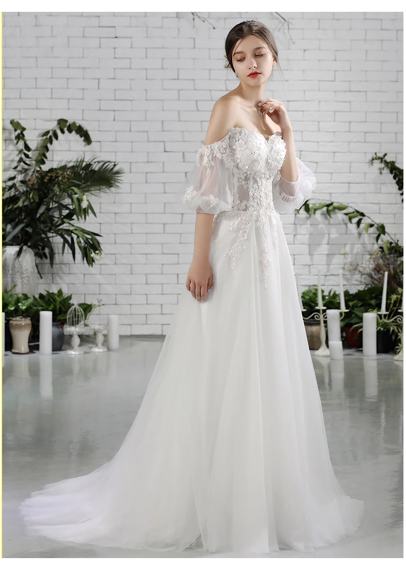 Boho Vintage Lace A-line Wedding Dress