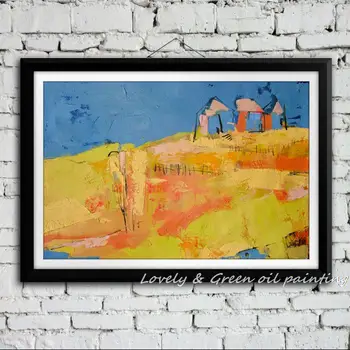 

Free Shipping 100% Hand Painting Modern Abstract Landscape Oil Painting Canvas Wall Picture For Living Room Paintings Unframed