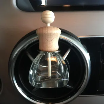 

Car Air Outlet Simple Accessories Styling Interior Perfume Bottle Empty Hanging Essential Oil Square Bottom Durable Clear Glass