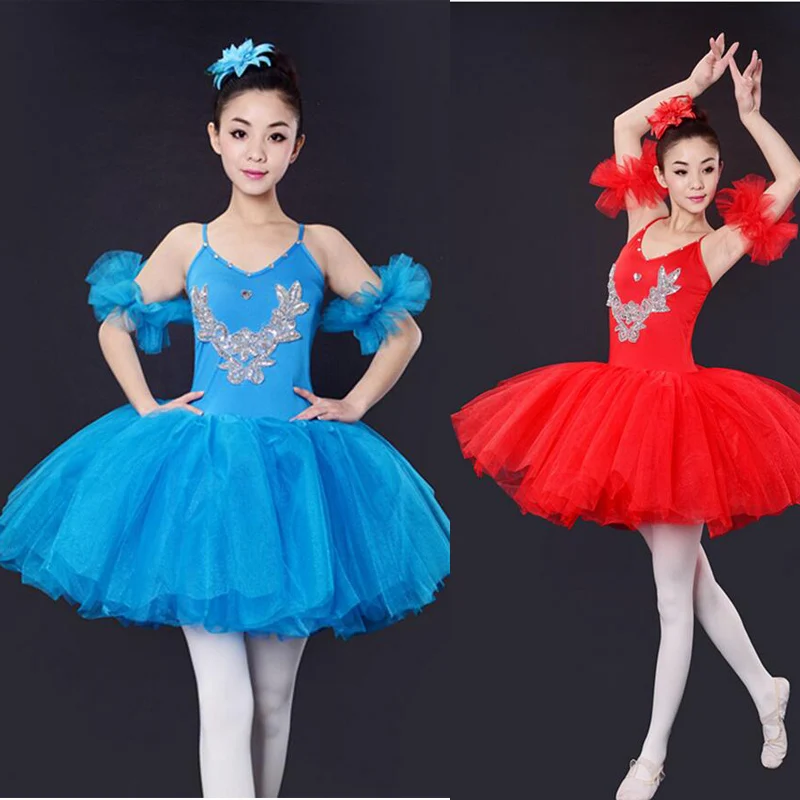 Blue Red Black Adult Professional Swan Lake Tutu dancing dress Women
