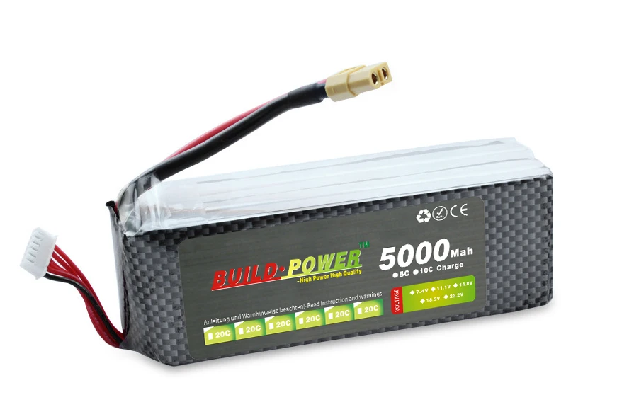 BUILD POWER 18.5V 5000mAh 50C Max 60C 5S RC LiPo Battery for