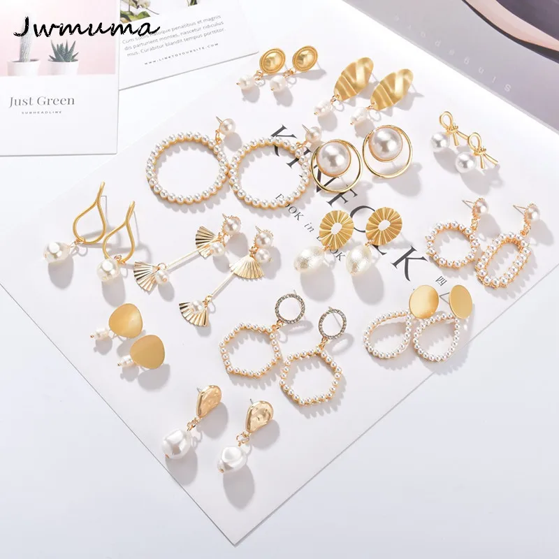 

New Korean Temperament Ladies Wild Women's Earrings Multi-style Metal Irregular Geometric Earrings Jewelry for Women Party Gift
