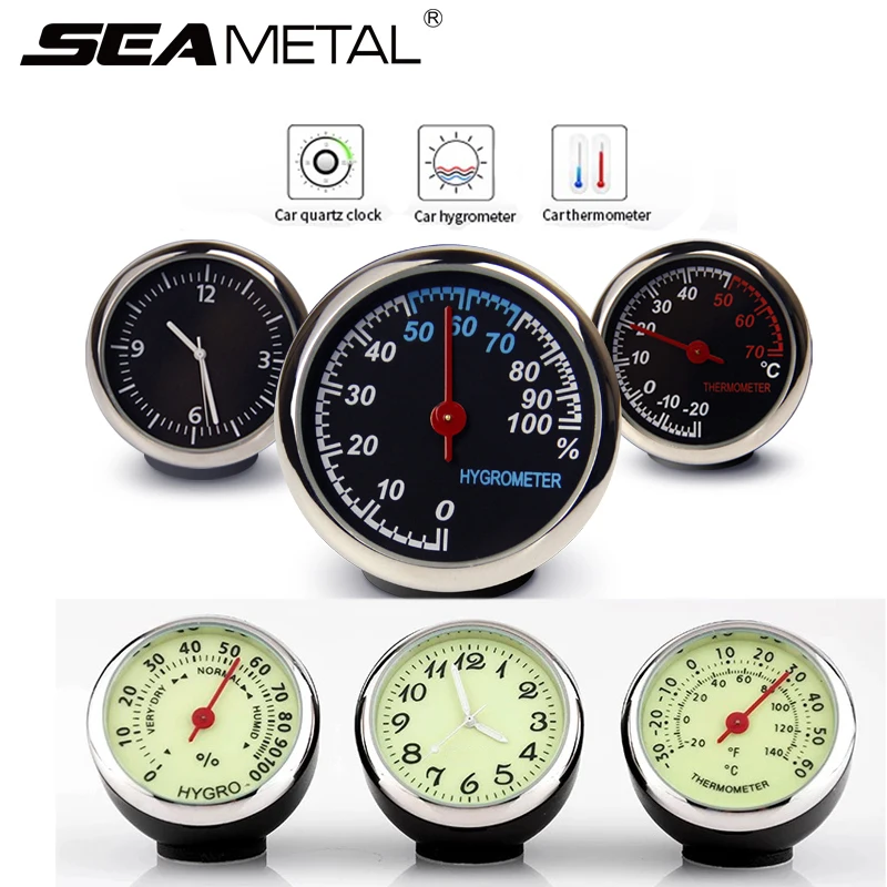 

Car Thermometer Clock Hygrometer Luminous Watch Interior Decoration In Car Accessories Quartz Instrument Automoblie Car-Styling