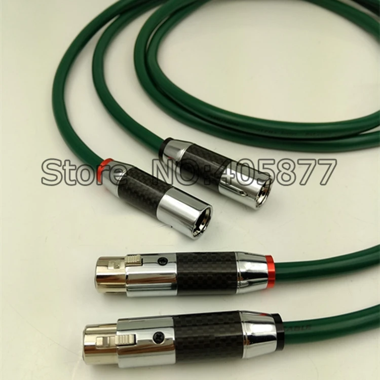 Pair 1M OCC Conductor XLR Balanced Audio Cable With Carbon Fiber XLR Plug HIFI Audio XLR TO XLR Cable Pair 1M OCC Conductor XLR Balanced Audio Cable With Carbon Fiber XLR Plug HIFI Audio XLR TO XLR Cable
