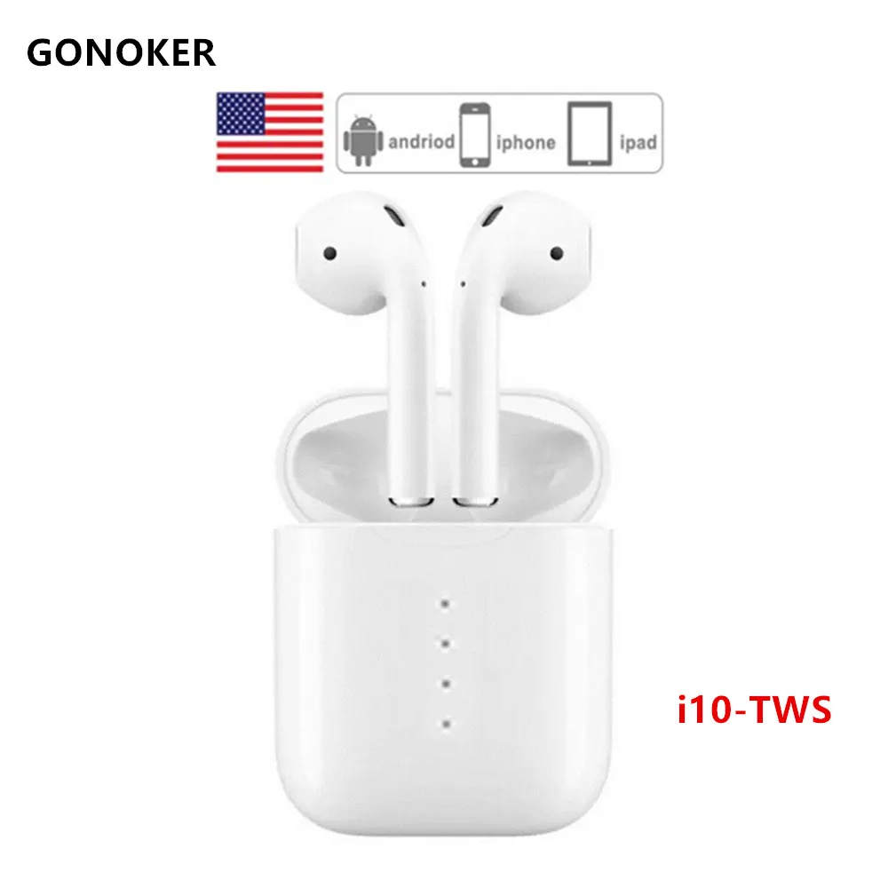 

i10 tws Bluetooth Headphones, Mini Wireless Sports Earphone Stereo-Ear Sweatproof Earbuds With Charging Box Mic