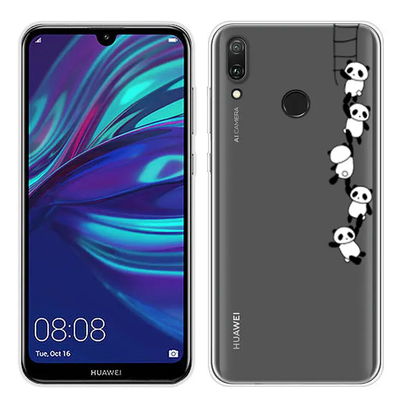Cartoon Case for Huawei Y6 2019 Case Soft Silicone Back Cover Phone Case For Y7 2019 Honor 8x 9 10 Clear TPU Y 6 2019 Cover Capa (8)