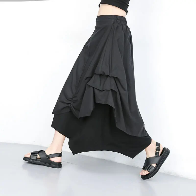 XITAO Асимметричная льняная юбка размера плюс, летняя одежда для женщин, юбка миди, новинка, свободная модная повседневная подходящая ко всему zq69